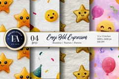 Seamless Clown Faces Watercolor Art Digital Paper Product Image 1