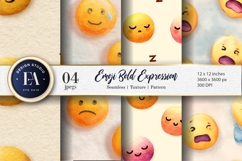 Playful Watercolor Clown Faces Seamless Digital Paper Product Image 1