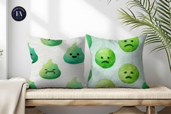 Watercolor Emoji Face Bold Expression Seamless Digital Paper Product Image 2