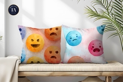 Emoji Expression Bold Watercolor Face Digital Paper Product Image 2