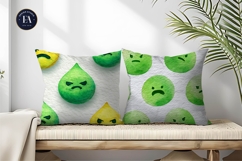 Bold Expression Emoji Face Watercolor Seamless Digital Paper Product Image 2