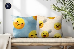 Emoji Face Bold Expression Watercolor Seamless Digital Paper Product Image 2