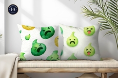 Bold Expression Emoji Face Watercolor Seamless Digital Paper Product Image 2