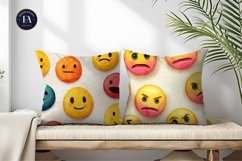 Bold Expression Emoji Face Watercolor Digital Paper Product Image 2