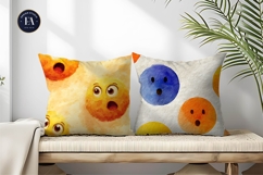 Bold Watercolor Emoji Face Expression Digital Paper Product Image 2