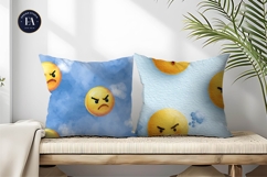 Bold Watercolor Emoji Face Seamless Expression Digital Paper Product Image 2