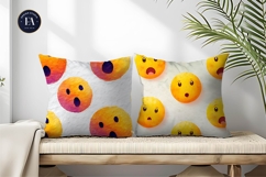 Emoji Face Bold Watercolor Expression Digital Paper Product Image 2