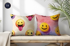 Clown Faces Watercolor Seamless Pattern Digital Paper Product Image 2