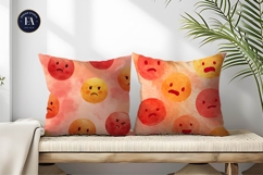 Watercolor Bold Emoji Face Expression Digital Paper Product Image 2