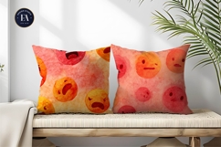 Watercolor Bold Emoji Face Expression Digital Paper Product Image 2