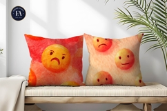 Emoji Face Watercolor Bold Expression Digital Paper Product Image 2