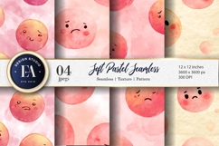 Soft Pastel Pleading Face Emoji Watercolor Digital Paper Product Image 1