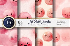 Pleading Face Emoji Watercolor Pastel Seamless Digital Paper Product Image 1