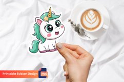Emoji Unicorn Sticker, Rainbow Unicorn Sticker, Sticker Pack Product Image 1