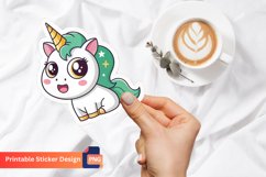 Emoji Unicorn Sticker, Rainbow Unicorn Sticker, Sticker Pack Product Image 1