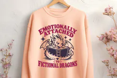 Emotionally Attached To Fictional Dragons SVG, Bookish PNG Product Image 2