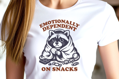 Emotionally Dependent on Snacks SVG PNG, Funny Raccoon Print Product Image 2