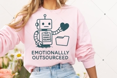 Emotionally Outsourced PNG, Funny Robot Feelings Graphic, Ka Product Image 4