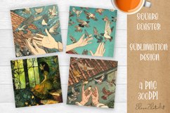 Tarot Card Funny, Square Coaster, Sarcastic Sublimation Product Image 1