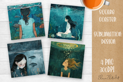 Tarot Card Funny, Square Coaster, Sarcastic Sublimation Product Image 1