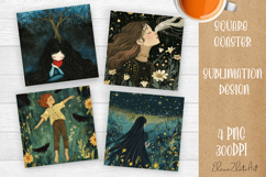 Tarot Card Funny, Square Coaster, Sarcastic Sublimation Product Image 1