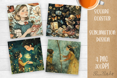 Tarot Card Funny, Square Coaster, Sarcastic Sublimation Product Image 1