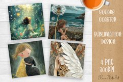 Tarot Card Funny, Square Coaster, Sarcastic Sublimation Product Image 1