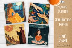 Tarot Card Funny, Square Coaster, Sarcastic Sublimation Product Image 1