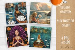 Tarot Card Funny, Square Coaster, Sarcastic Sublimation Product Image 1