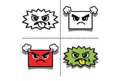 Emotion Shapes Clipart Set - Color and Black &amp; White Product Image 2