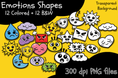 Emotion Shapes Clipart Set - Color and Black &amp; White Product Image 1