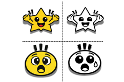 Emotion Shapes Clipart Set - Color and Black &amp; White Product Image 3