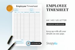 Fillable Employee Timesheet Printable Product Image 1