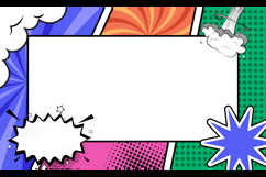 Empty colorful comic frame background template concept Product Image 2