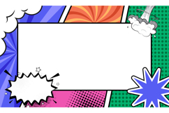 Empty colorful comic frame background template concept Product Image 1
