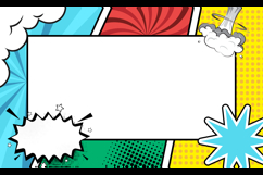 Empty colorful comic frame background template design Product Image 2