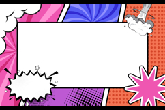 Empty colorful comic frame background template isolated Product Image 2