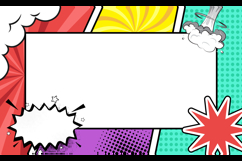 Empty colorful comic frame background template vector Product Image 2