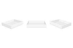 Empty Rectangular Tray Boxes Mockups, Front And Side View Product Image 1