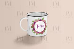 Floral Purple And Pink Circle Wreath PNG Design Product Image 2