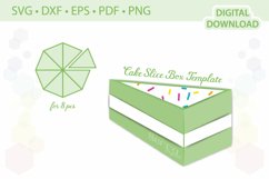 Cake Slice Box Template favor box gift box template Product Image 1