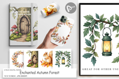 Digital Paper Enchanted Autumn Forest Product Image 1