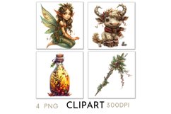Enchanted Christmas Illustrations Watercolor Clipart PNG