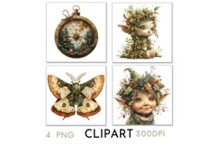 Enchanted Christmas Illustrations Watercolor Clipart PNG