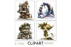 Enchanted Christmas Illustrations Watercolor Clipart PNG