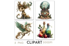 Enchanted Christmas Illustrations Watercolor Clipart PNG