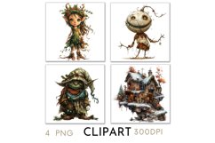 Enchanted Christmas Illustrations Watercolor Clipart PNG