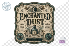 Enchanted Dust Magical Apothecary Vintage PNG Design Product Image 1