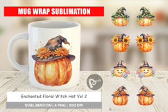 Enchanted Floral Witch Hat Mug Wrap Product Image 1