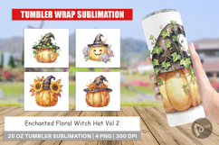 Enchanted Floral Witch Hat Tumbler Product Image 1